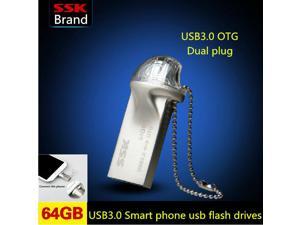 SSK SFD247 OTG USB 3.0 100% 64GB USB Flash Drive OTG Smartphone Pen Drive Micro USB Portable Storage Memory Metal USB Stick SSK SFD247 OTG USB 3.0 100% 64GB USB Flash Drive OTG Smartphone Pen Drive Micro USB Portable Storage Memory Metal USB Stick