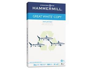 Hammermill - Great White 30% Recycled Copy Paper, 20lb, 92 Bright, 8-1/2 x 14" - Ream Hammermill - Great White 30% Recycled Copy Paper, 20lb, 92 Bright, 8-1/2 x 14" - Ream
