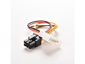 4-Pin Molex Male to 6-Pin PCI- Express PCIE Female Power Adapter Cable Cord 4-Pin Molex Male to 6-Pin PCI- Express PCIE Female Power Adapter Cable Cord
