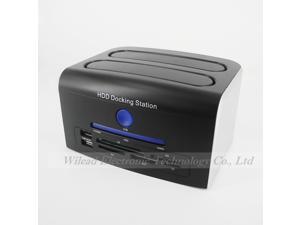 2.5" 3.5"Dual-bay IDE SATA HDD Dock Station ALL IN 1 HDD USB Docking Station Enclosure Two USB HUB Card Reader 2.5" 3.5"Dual-bay IDE SATA HDD Dock Station ALL IN 1 HDD USB Docking Station Enclosure Two USB HUB Card Reader