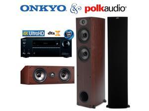 Onkyo TX-NR555 Bundle with Polk Audio (2) TSx 330T and (1) TSx 150C in Cherry Onkyo TX-NR555 Bundle with Polk Audio (2) TSx 330T and (1) TSx 150C in Cherry