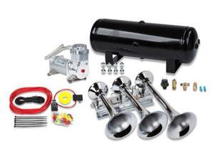 Train Air Horn Kit; Three Huge Flat-Rack Trumpets, 100% Duty, 150 PSI Air System Train Air Horn Kit; Three Huge Flat-Rack Trumpets, 100% Duty, 150 PSI Air System