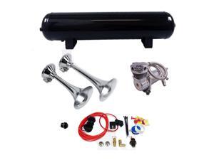 Train Horn Package 2 Train Horns w/ 200 PSI 4 Gallon Air System 13" & 15" Horns Train Horn Package 2 Train Horns w/ 200 PSI 4 Gallon Air System 13" & 15" Horns