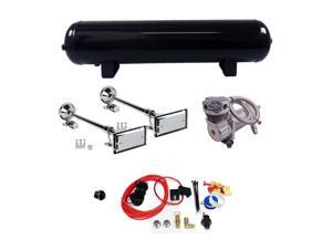 Truck Horn Complete Package Dual 25" Roof Mount Horns 200 PSI 4 Gal Air System Truck Horn Complete Package Dual 25" Roof Mount Horns 200 PSI 4 Gal Air System