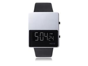 Void V01EL-PO/BL Unisex Stainless Black Leather Band Black Dial Watch Void V01EL-PO/BL Unisex Stainless Black Leather Band Black Dial Watch