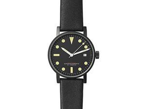 Void V03M-BL/BL Mens Stainless Black Leather Band Black Dial Watch Void V03M-BL/BL Mens Stainless Black Leather Band Black Dial Watch