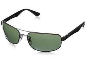Ray-Ban RB3445-029/58/61 Men's Polarized Black Frame Polar Green Rectangular Sunglasses Ray-Ban RB3445-029/58/61 Men's Polarized Black Frame Polar Green Rectangular Sunglasses