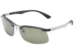 Ray-Ban RB8314-125/9A/63 Men's Black Frame Polar Green Rectangle Sunglasses Ray-Ban RB8314-125/9A/63 Men's Black Frame Polar Green Rectangle Sunglasses