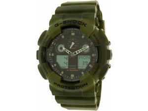 Casio G Shock GA100MM-3ACR Men's Green Resin Band Black Dial Watch Casio G Shock GA100MM-3ACR Men's Green Resin Band Black Dial Watch