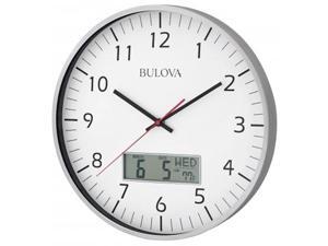 Bulova C4810 Aluminum Black Hands White Dial Silver Wall Clock Bulova C4810 Aluminum Black Hands White Dial Silver Wall Clock