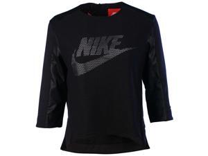 Nike Women's Sport Casual Perforated Crew Top-Black/White-Small Nike Women's Sport Casual Perforated Crew Top-Black/White-Small