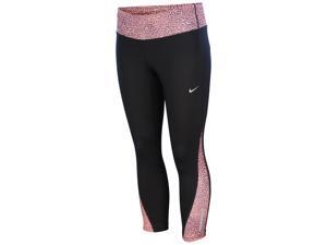 Nike Women's Dri-Fit Racer Crop 2.0 Running Tights-Black/Coral-Medium Nike Women's Dri-Fit Racer Crop 2.0 Running Tights-Black/Coral-Medium