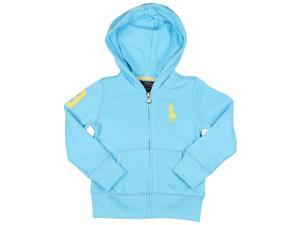 Polo Ralph Lauren Little Girls' (2-6X) Full Zip Pony Hoodie-Sky blue-6 Polo Ralph Lauren Little Girls' (2-6X) Full Zip Pony Hoodie-Sky blue-6
