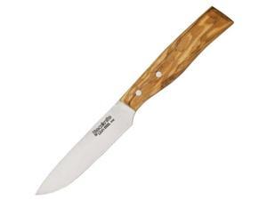 8 1/8" Overall Steak Knives with Contoured Olive Wood Handles 8 1/8" Overall Steak Knives with Contoured Olive Wood Handles