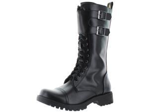 Volatile Tank Women's Buckle Combat Boots Faux Leather Volatile Tank Women's Buckle Combat Boots Faux Leather