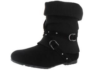 Moda Essentials Women's Strappy Buckles Sweater Booties Moda Essentials Women's Strappy Buckles Sweater Booties