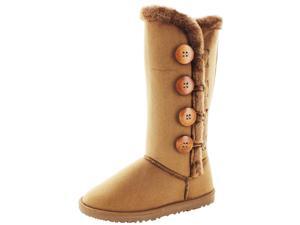Moda Essentials Tall Button Women Faux Sheepskin Winter Boot Moda Essentials Tall Button Women Faux Sheepskin Winter Boot