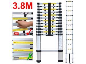 Yaheetech 12.5ft Aluminum Telescoping Telescopic Extension Ladder Tall Multi Purpose 330lbs Yaheetech 12.5ft Aluminum Telescoping Telescopic Extension Ladder Tall Multi Purpose 330lbs