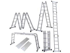 15.5ft 4.7M Multi Folding Telescopic Aluminium Ladder Extendable Scaffold Fold EN131 330lb Weight 15.5ft 4.7M Multi Folding Telescopic Aluminium Ladder Extendable Scaffold Fold EN131 330lb Weight