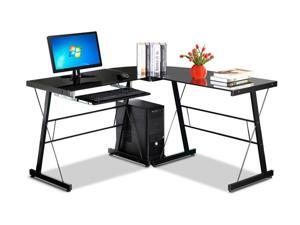 Yaheetech Modern L-Shaped 3-Piece Corner Computer Desk Laptop Workstation Home Office Study Student Table, Black Yaheetech Modern L-Shaped 3-Piece Corner Computer Desk Laptop Workstation Home Office Study Student Table, Black