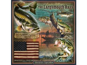 American Expedition Square Tin Art Sign - Largemouth Bass American Expedition Square Tin Art Sign - Largemouth Bass