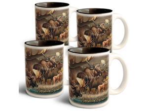 American Expedition Collage Coffee Mugs - Moose - 4 Set American Expedition Collage Coffee Mugs - Moose - 4 Set