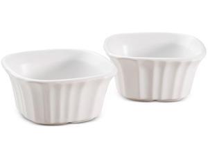 CorningWare 1111281 Square Ramekins, French White, Set of 2 CorningWare 1111281 Square Ramekins, French White, Set of 2