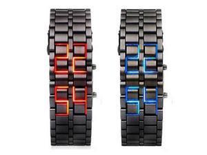 Abco Tech Lava Style Iron Samurai Black Bracelet LED Japanese Inspired Watch RED / BLUE **2 PACK** Abco Tech Lava Style Iron Samurai Black Bracelet LED Japanese Inspired Watch RED / BLUE **2 PACK**