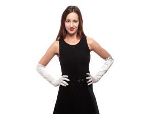 Luxury Suite Stretch Silk Over Elbow Length Gloves (White, Size B) Luxury Suite Stretch Silk Over Elbow Length Gloves (White, Size B)