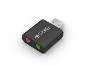 TROND® AC2 Aluminum External USB Audio Adapter Sound Card with 3.5mm Stereo Headphone/Speaker and Mono Microphone Jacks (Black, C-Media CM108 Chip, Plug-N-Play, Compatible with Windows, Mac and Linux) TROND® AC2 Aluminum External USB Audio Adapter Sound Card with 3.5mm Stereo Headphone/Speaker and Mono Microphone Jacks (Black, C-Media CM108 Chip, Plug-N-Play, Compatible with Windows, Mac and Linux)