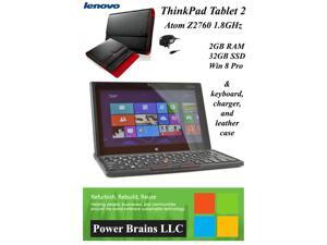 Lenovo ThinkPad Tablet 2 10.1" Atom Z2760 1.8GHz 2 GB Ram 32GB SSD Keyboard Leather sleeve Win 8.1 Pro & charger Lenovo ThinkPad Tablet 2 10.1" Atom Z2760 1.8GHz 2 GB Ram 32GB SSD Keyboard Leather sleeve Win 8.1 Pro & charger