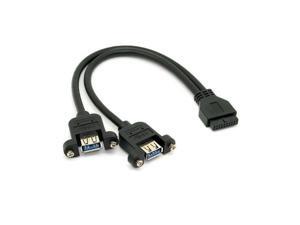 USB 3.0 Dual Ports A Female Screw Mount Type to Motherboard 20pin Header cable USB 3.0 Dual Ports A Female Screw Mount Type to Motherboard 20pin Header cable