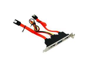 2 Ports SATA to eSATA II & IDE Power PCI Bracket Slot SATA II extension Cable 2 Ports SATA to eSATA II & IDE Power PCI Bracket Slot SATA II extension Cable