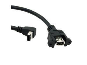 IEEE 1394 6P angled Male to Female Extension Cable 1m Firewire 400 Mount Screw IEEE 1394 6P angled Male to Female Extension Cable 1m Firewire 400 Mount Screw