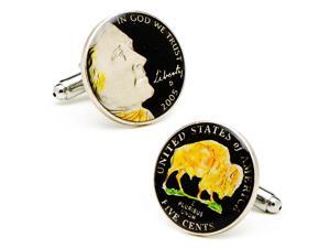 Hand Painted Black Buffalo Nickel Cufflinks Hand Painted Black Buffalo Nickel Cufflinks