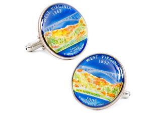 Hand Painted West Virginia State Quarter Cufflinks Hand Painted West Virginia State Quarter Cufflinks