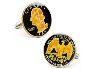 Hand Painted Black USA Quarter Cufflinks Hand Painted Black USA Quarter Cufflinks