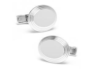 Oval Step Silver Cufflinks Oval Step Silver Cufflinks