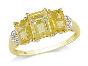 Sofia B 2 1/3 CT Citrine and Diamond 10K Yellow Gold Ring Sofia B 2 1/3 CT Citrine and Diamond 10K Yellow Gold Ring