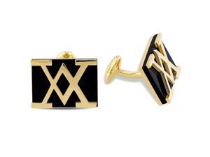 Versace 19.69 Abbigliamento Sportivo Black Onyx Cufflinks in Gold-Plated Silver Versace 19.69 Abbigliamento Sportivo Black Onyx Cufflinks in Gold-Plated Silver