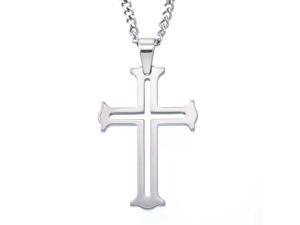 Polished Cross Pendant Necklace in Tungsten for Men Polished Cross Pendant Necklace in Tungsten for Men