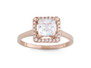 Tiara 1 1/3 CT Cubic Zirconia 10K Rose Gold Princess Cut Halo Promise Ring Tiara 1 1/3 CT Cubic Zirconia 10K Rose Gold Princess Cut Halo Promise Ring
