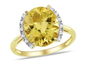 Sofia B 4 4/9 CT TW Citrine 10K Yellow Gold Ring with Diamond Accents Sofia B 4 4/9 CT TW Citrine 10K Yellow Gold Ring with Diamond Accents