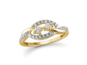 1/5 CT TW Diamond 10K Gold Open Design Fashion Ring by JewelonFire 1/5 CT TW Diamond 10K Gold Open Design Fashion Ring by JewelonFire