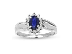 2/3 CT TW Blue Sapphire and Diamond 14K White Gold Fashion Ring 2/3 CT TW Blue Sapphire and Diamond 14K White Gold Fashion Ring