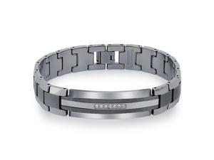 1/5 CT Diamond ID Bracelet in Tungsten and Stainless Steel for Men 1/5 CT Diamond ID Bracelet in Tungsten and Stainless Steel for Men