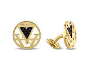 V1969 Italia Black Sapphire Gold-Plated Silver Cufflinks V1969 Italia Black Sapphire Gold-Plated Silver Cufflinks