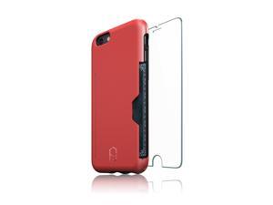 Patchworks® ITG Leve Pro Card Pocket Case Red + ITG Tempered Glass Screen Protector Bundle for iPhone 6s Plus 6 Plus, Extra Protection for ITG Tempered Glass Screen Protector Patchworks® ITG Leve Pro Card Pocket Case Red + ITG Tempered Glass Screen Protector Bundle for iPhone 6s Plus 6 Plus, Extra Protection for ITG Tempered Glass Screen Protector