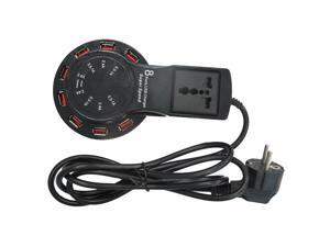 Meree 8 Port USB Hub Charger Qi Wireless Charging Pad and Free USB-C Cable Universal plug socket-Black Meree 8 Port USB Hub Charger Qi Wireless Charging Pad and Free USB-C Cable Universal plug socket-Black
