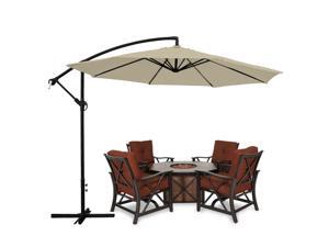 Apontus Offset Patio Umbrella Off Set Outdoor Market Umbrella 10' ft Polyester, Tan Apontus Offset Patio Umbrella Off Set Outdoor Market Umbrella 10' ft Polyester, Tan